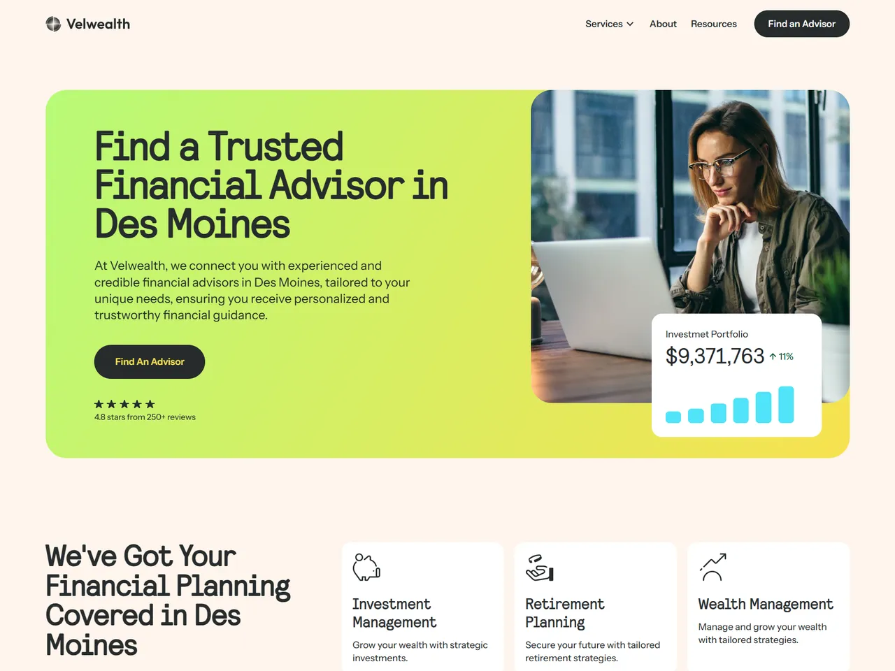 Velwealth website
